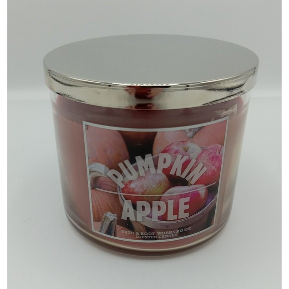 Bath & Body Works PUMPKIN APPLE 3-Wick Large Candle 14.5 Oz - Picture 1 of 3